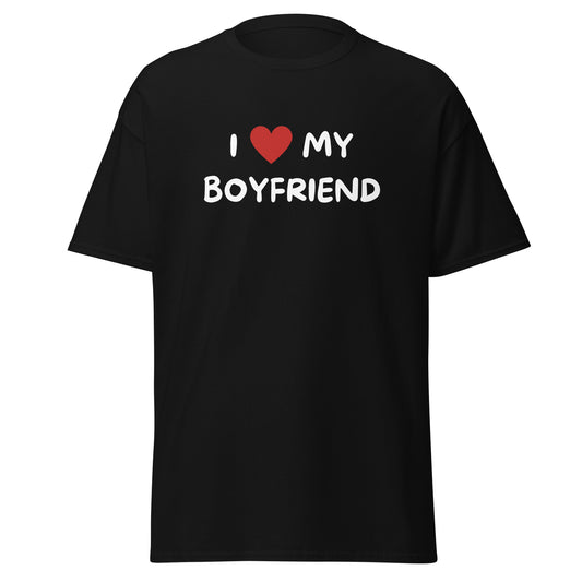 The FunnyDripStore I Love My Boyfriend T-Shirt is a purple meme shirt with white text and a red heart. Its perfect for anyone who loves playful, expressive fashion and wants to show off their fun side.