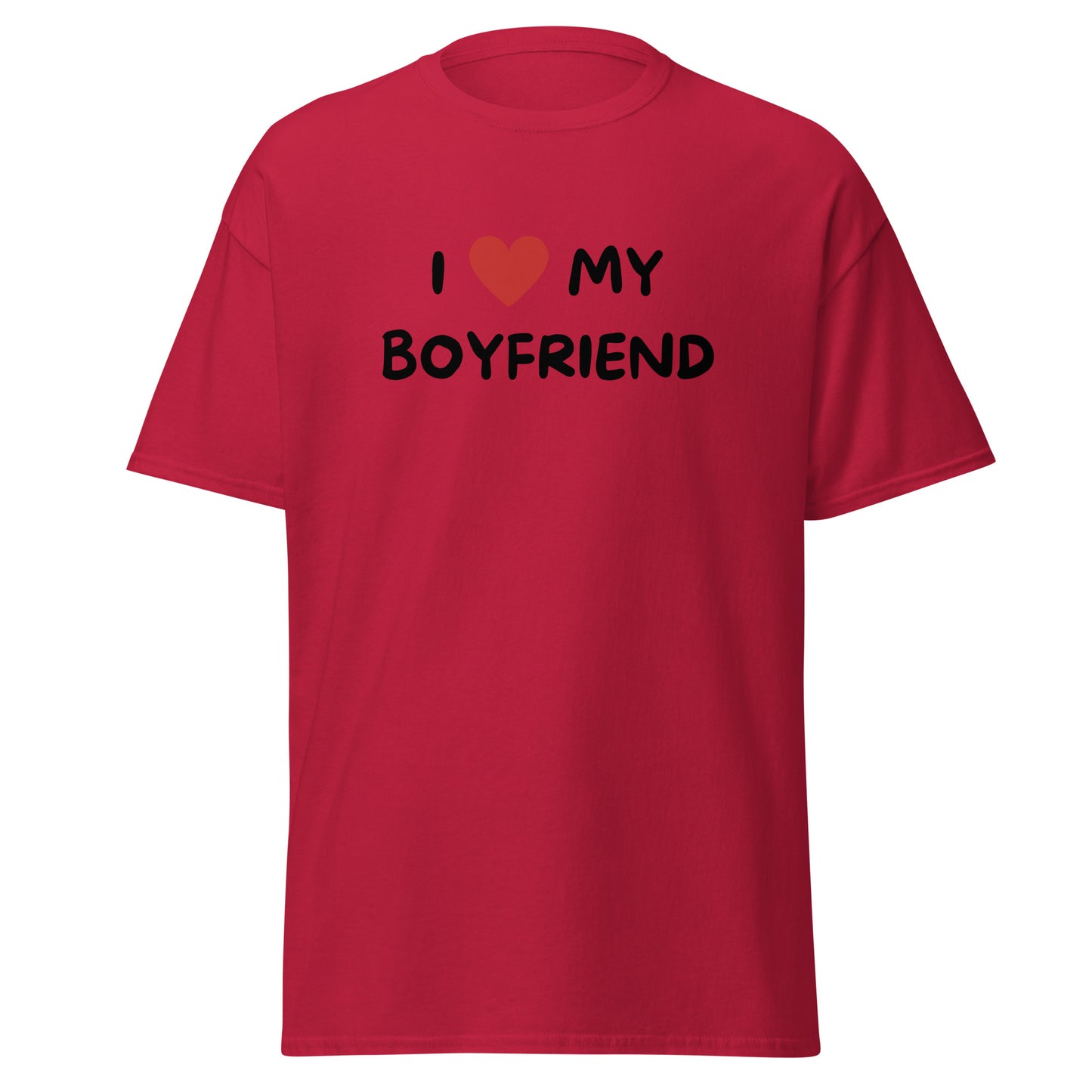 The FunnyDripStore I Love My Boyfriend T-Shirt is a purple meme shirt with white text and a red heart. Its perfect for anyone who loves playful, expressive fashion and wants to show off their fun side.