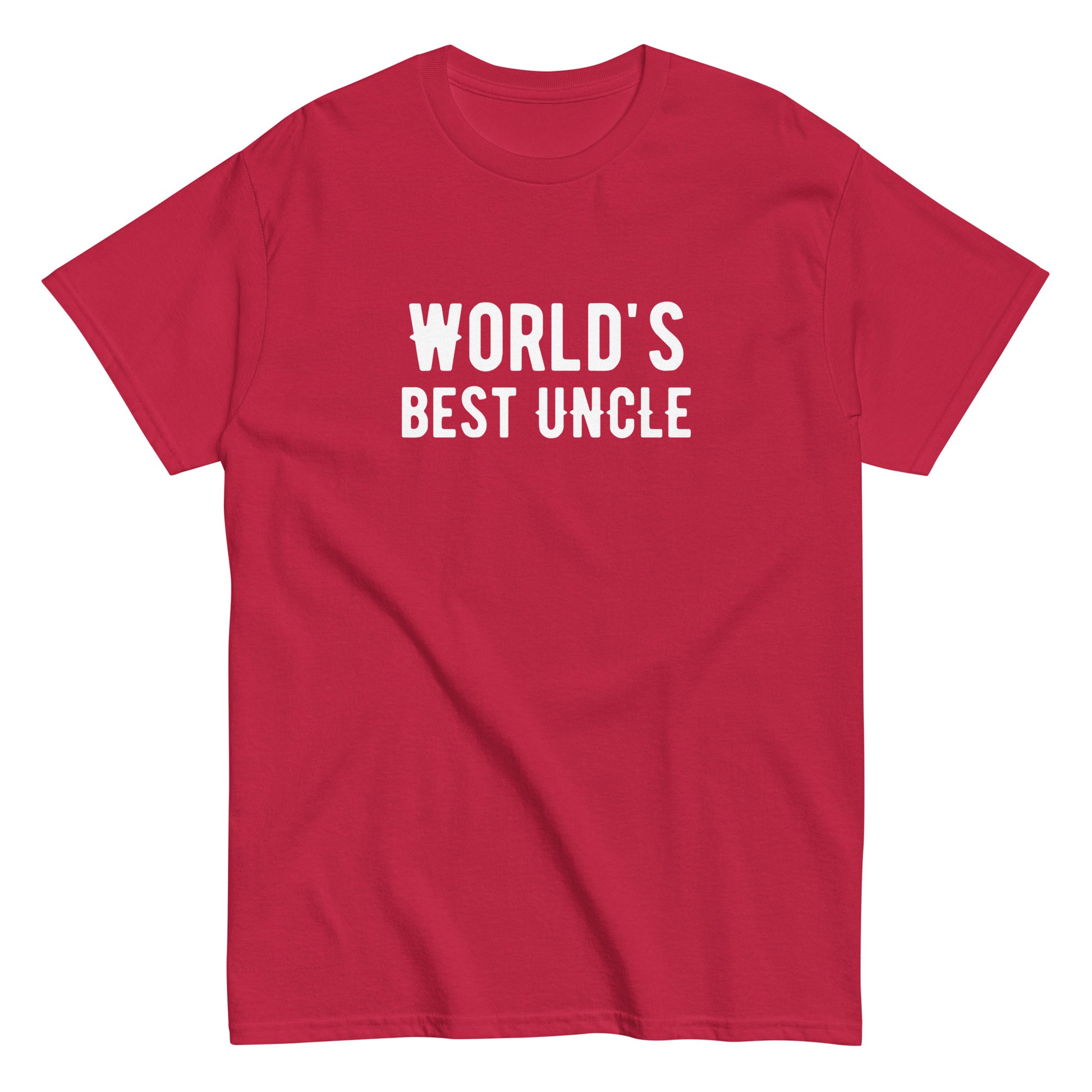 The Worlds Best Uncle T-Shirt by FunnyDripStore is a charcoal tee with bold white text—funny merch thats a perfect gift for your favorite uncle.
