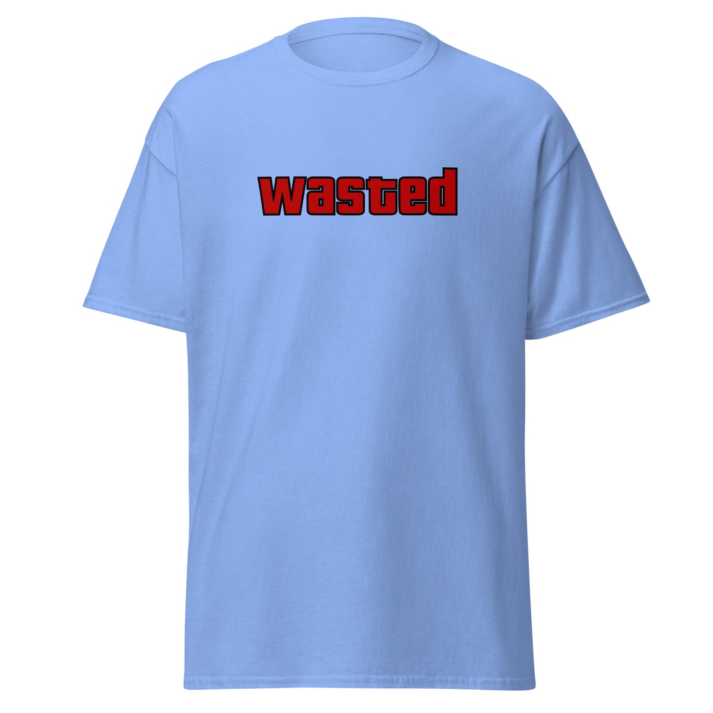 The Wasted T-Shirt by FunnyDripStore is a black tee with wasted in bold, red block letters on the chest—ideal funny merch for statement-making style.