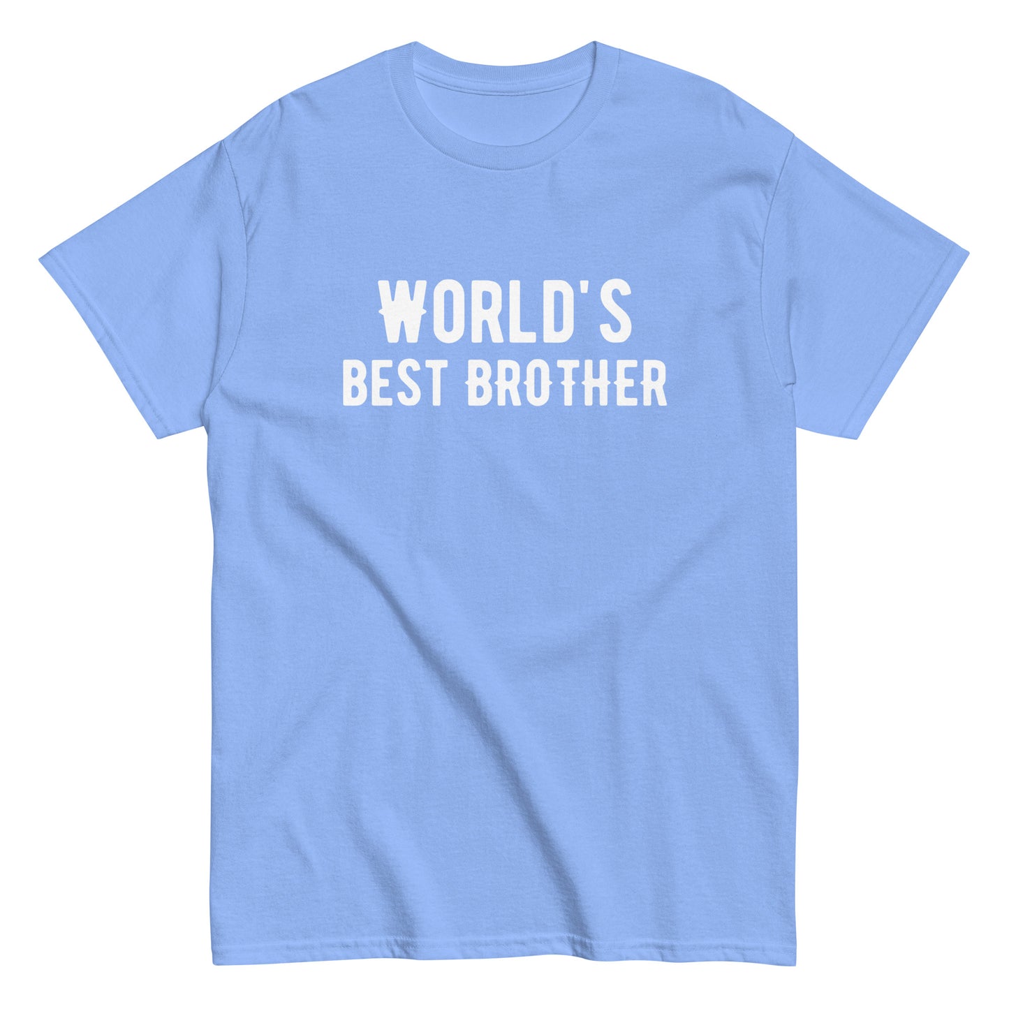 The Worlds Best Brother T-Shirt by FunnyDripStore features the bold phrase in white on a navy shirt—a fun way to show sibling pride.