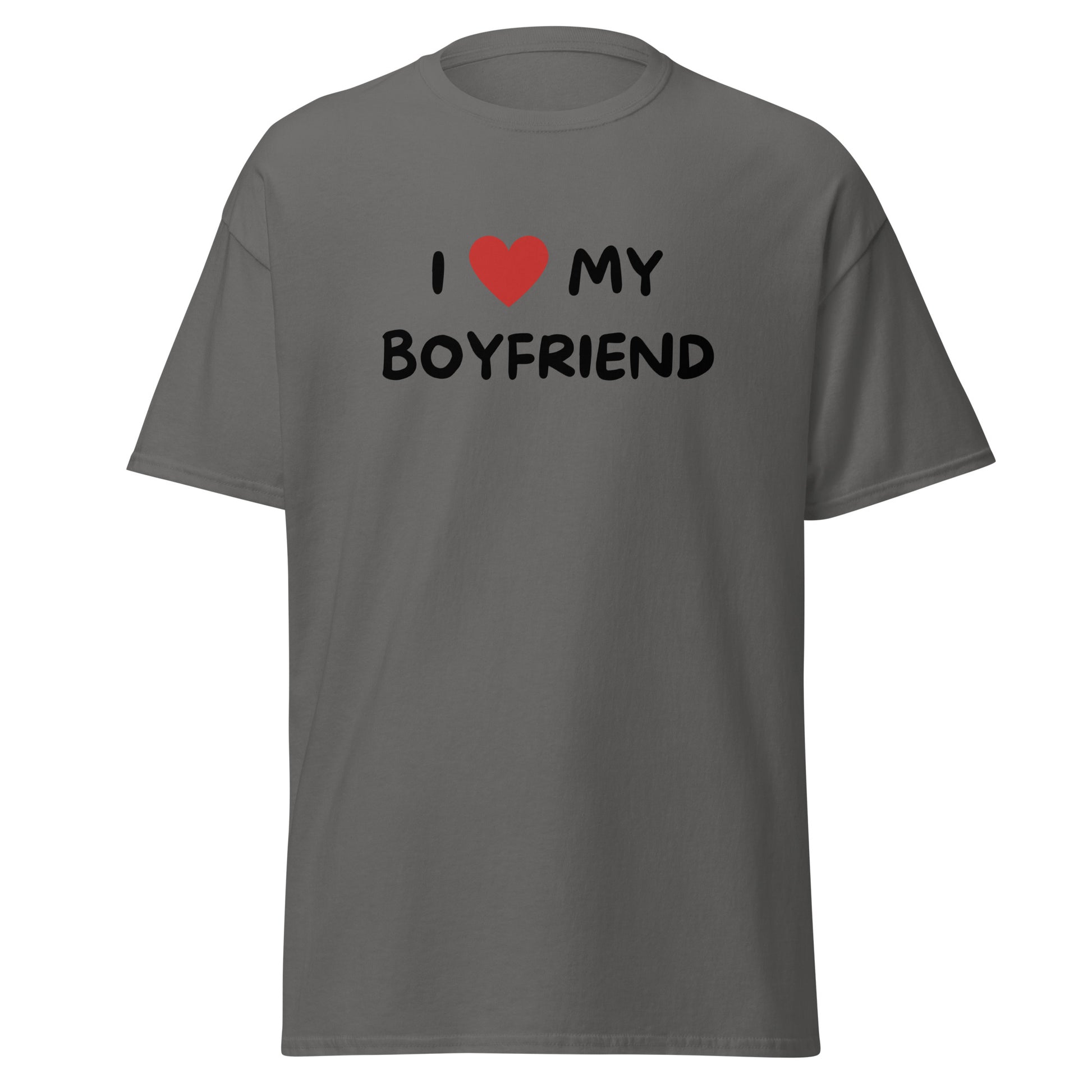 The FunnyDripStore I Love My Boyfriend T-Shirt is a purple meme shirt with white text and a red heart. Its perfect for anyone who loves playful, expressive fashion and wants to show off their fun side.