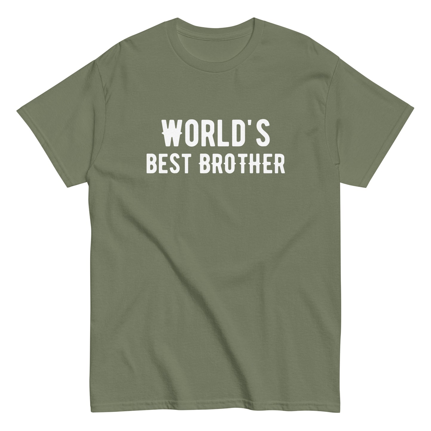 The Worlds Best Brother T-Shirt by FunnyDripStore features the bold phrase in white on a navy shirt—a fun way to show sibling pride.