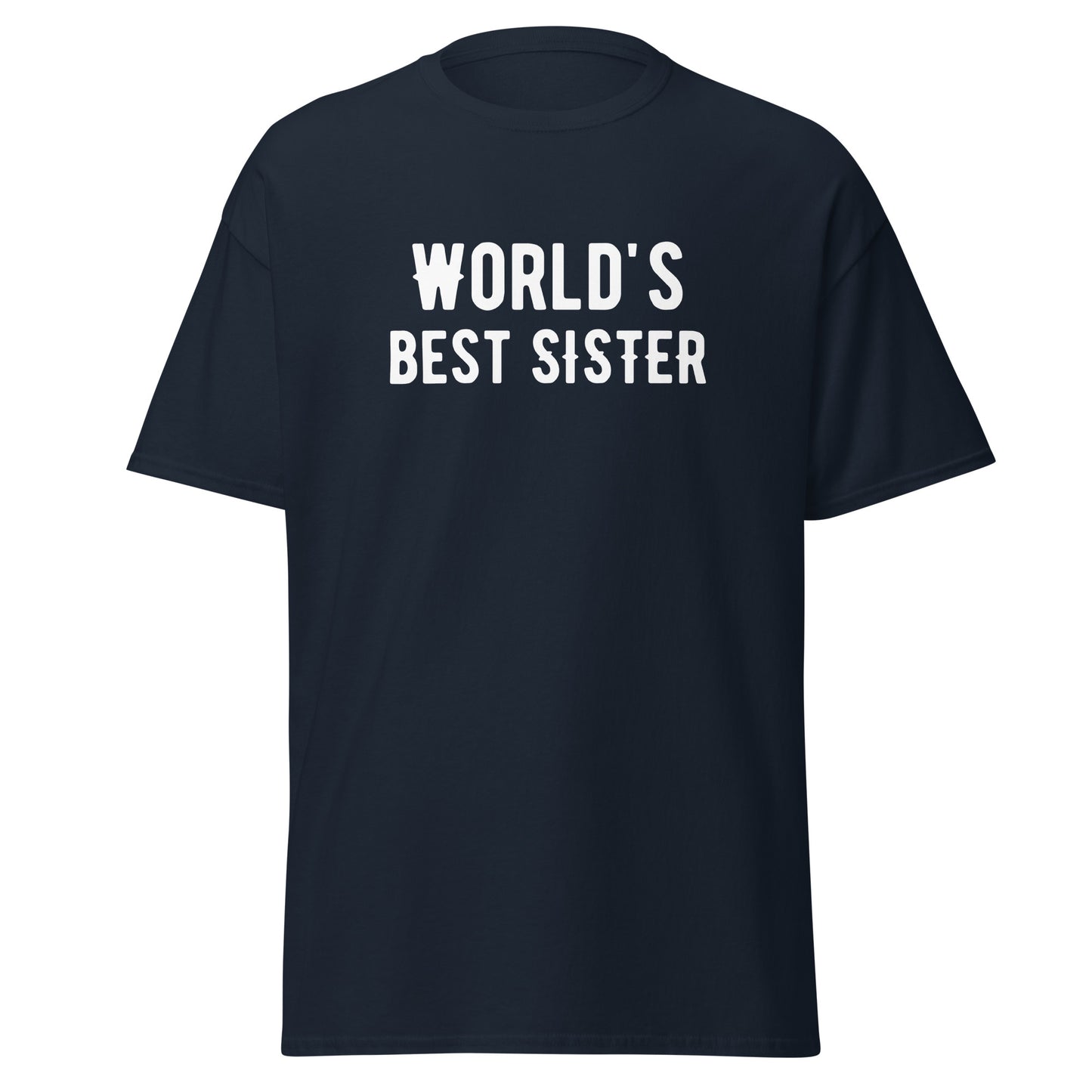 The Worlds Best Sister T-Shirt by FunnyDripStore is a purple tee with bold white text—an ideal funny gift for sisters who love humor.