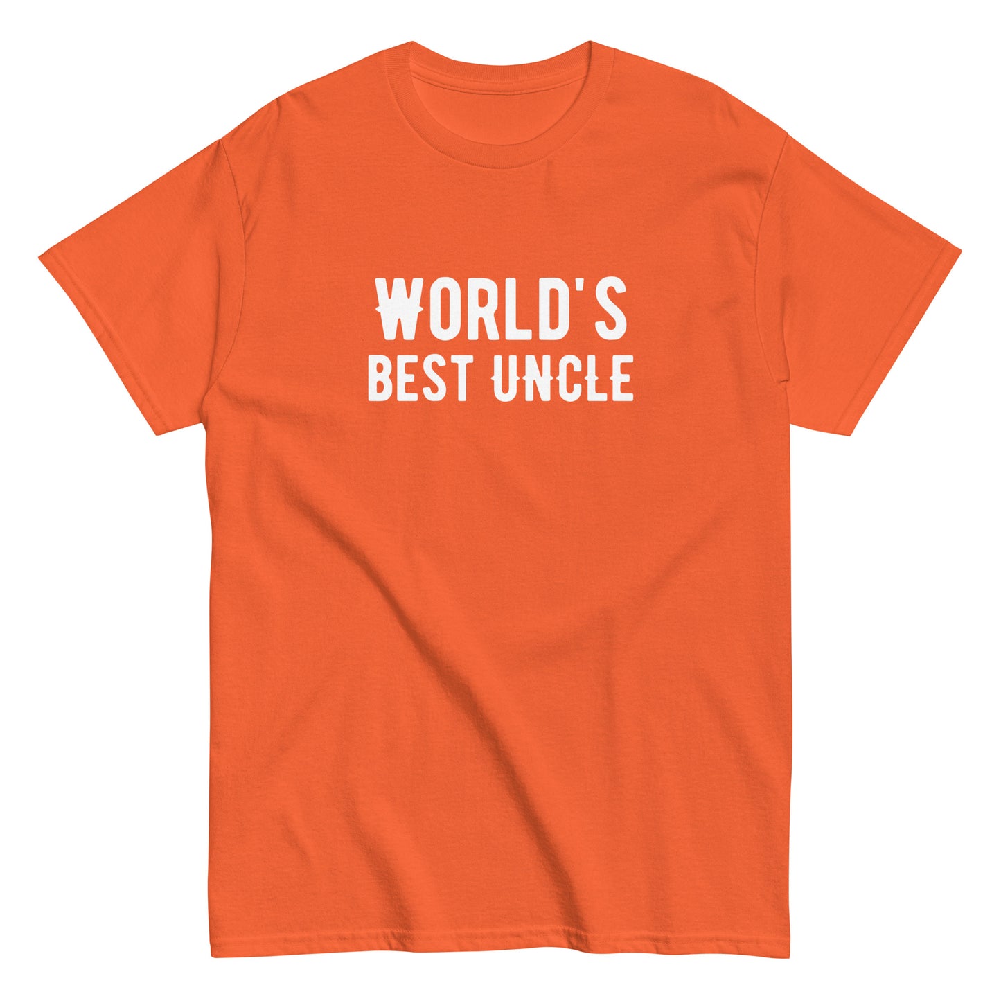 The Worlds Best Uncle T-Shirt by FunnyDripStore is a charcoal tee with bold white text—funny merch thats a perfect gift for your favorite uncle.