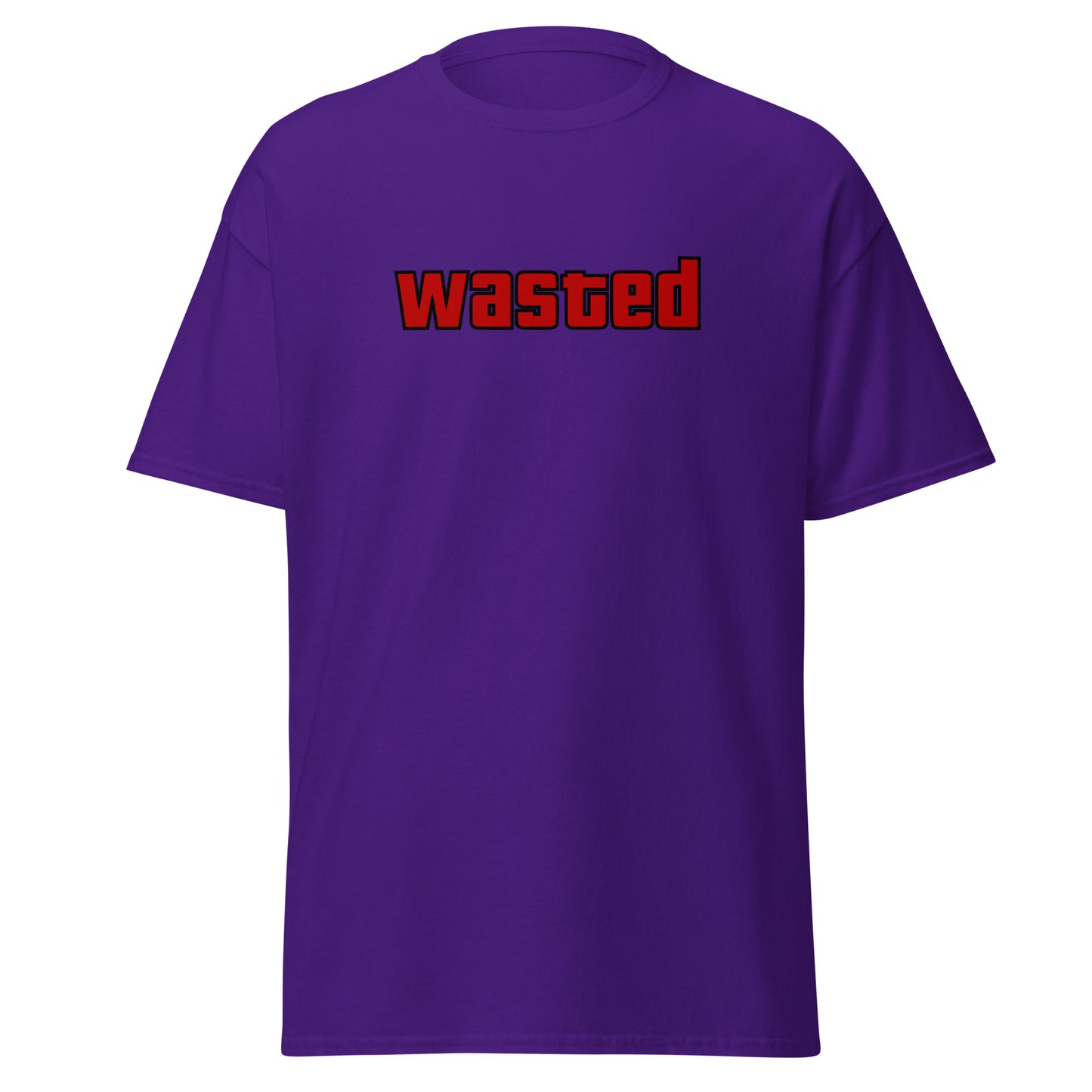 The Wasted T-Shirt by FunnyDripStore is a black tee with wasted in bold, red block letters on the chest—ideal funny merch for statement-making style.