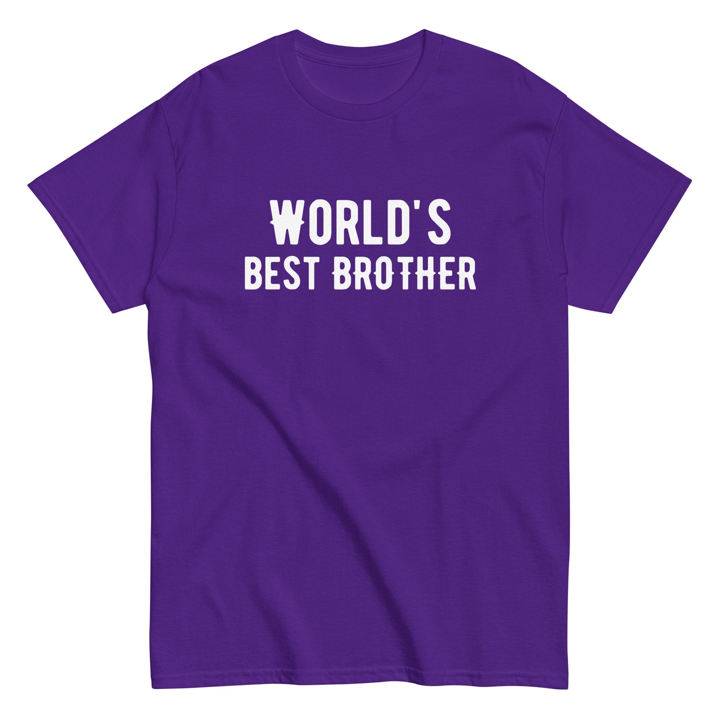 The Worlds Best Brother T-Shirt by FunnyDripStore features the bold phrase in white on a navy shirt—a fun way to show sibling pride.