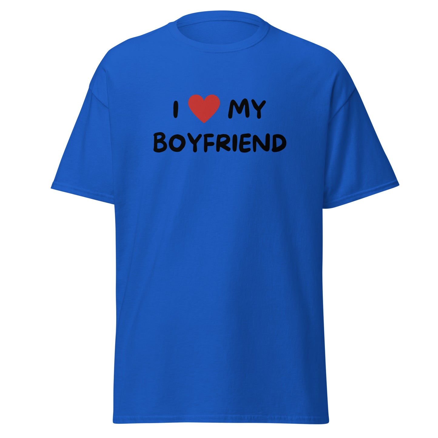 The FunnyDripStore I Love My Boyfriend T-Shirt is a purple meme shirt with white text and a red heart. Its perfect for anyone who loves playful, expressive fashion and wants to show off their fun side.