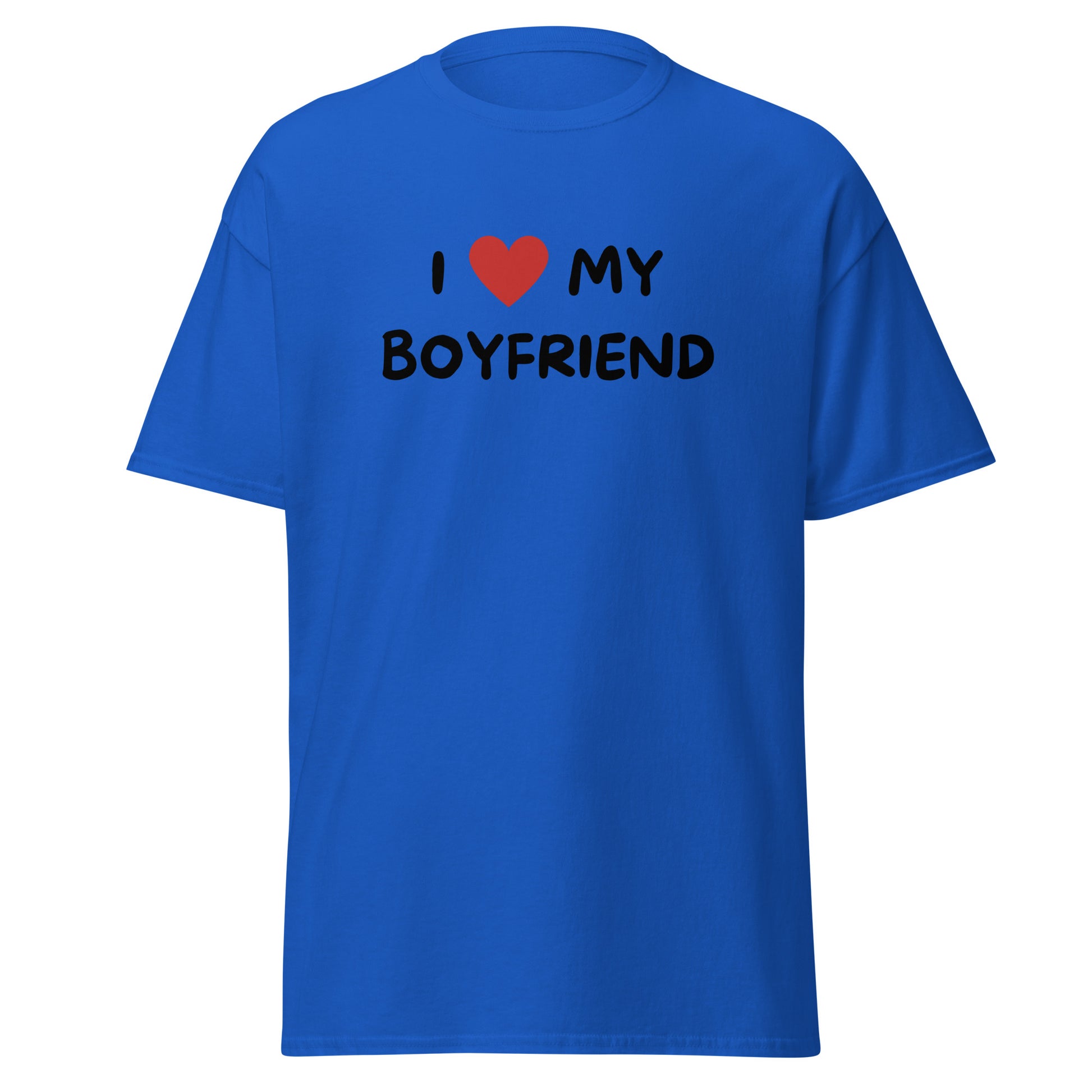 The FunnyDripStore I Love My Boyfriend T-Shirt is a purple meme shirt with white text and a red heart. Its perfect for anyone who loves playful, expressive fashion and wants to show off their fun side.