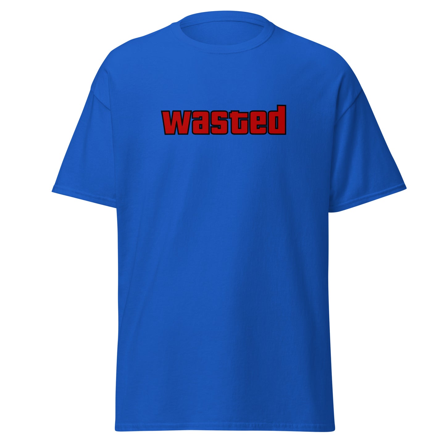 The Wasted T-Shirt by FunnyDripStore is a black tee with wasted in bold, red block letters on the chest—ideal funny merch for statement-making style.