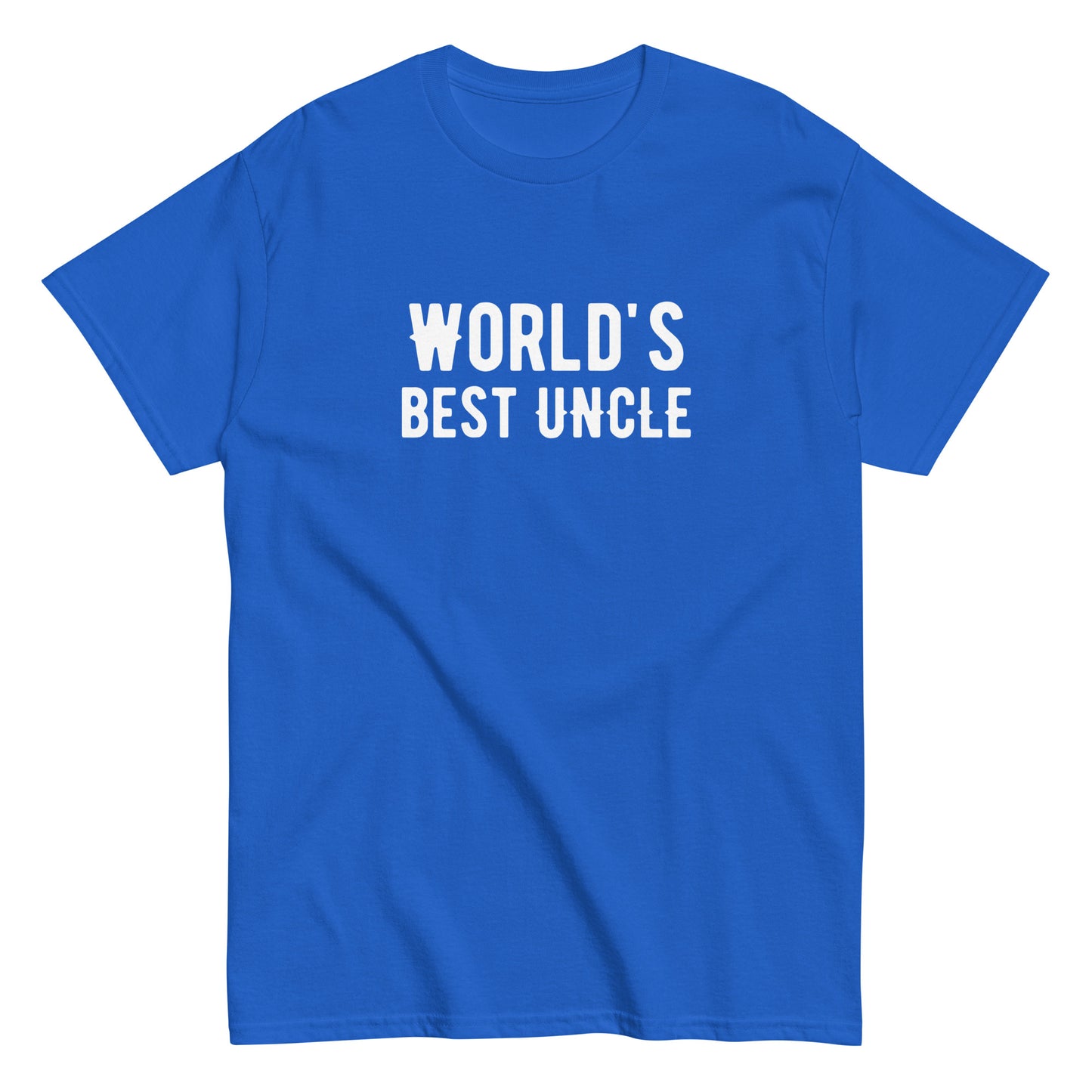 The Worlds Best Uncle T-Shirt by FunnyDripStore is a charcoal tee with bold white text—funny merch thats a perfect gift for your favorite uncle.