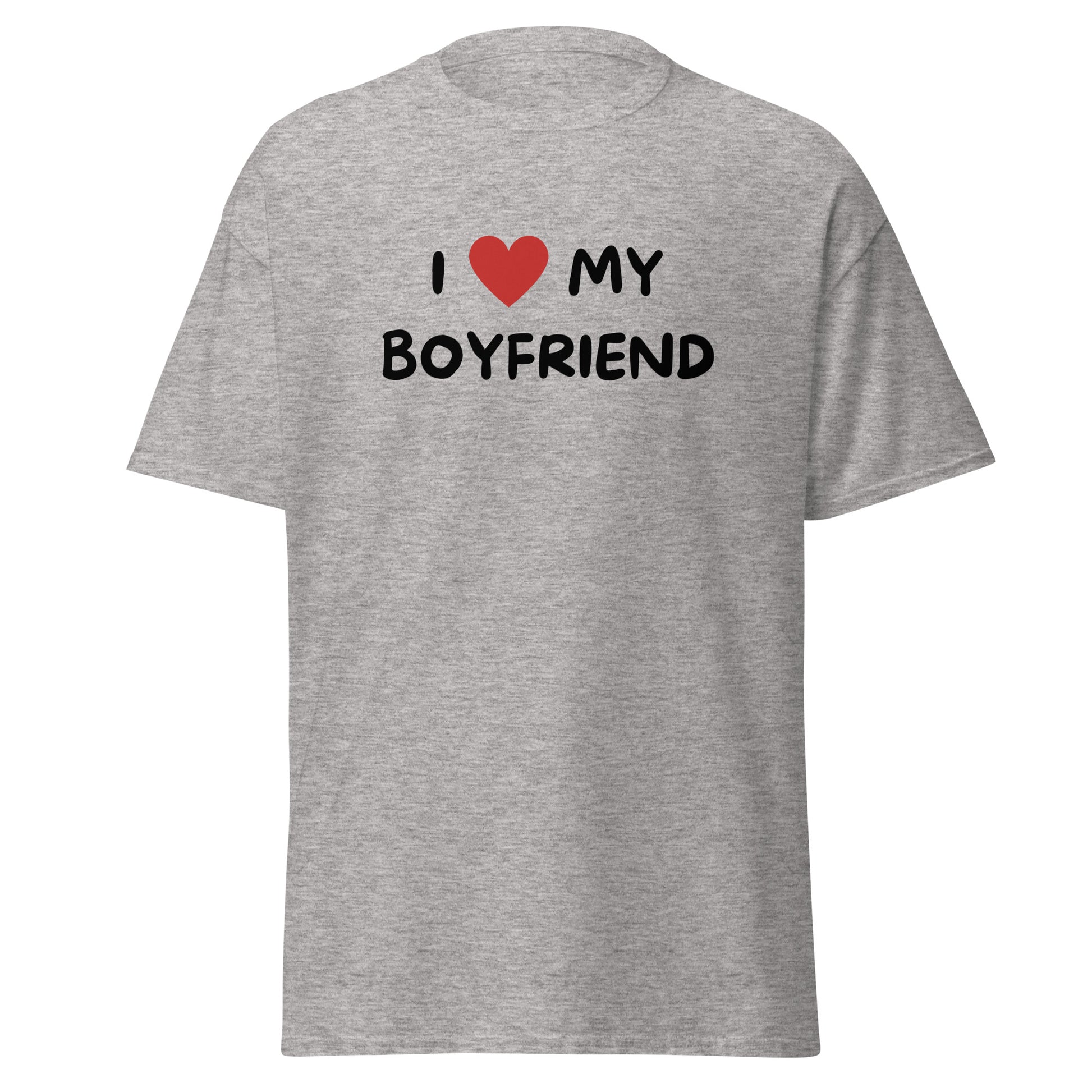 The FunnyDripStore I Love My Boyfriend T-Shirt is a purple meme shirt with white text and a red heart. Its perfect for anyone who loves playful, expressive fashion and wants to show off their fun side.