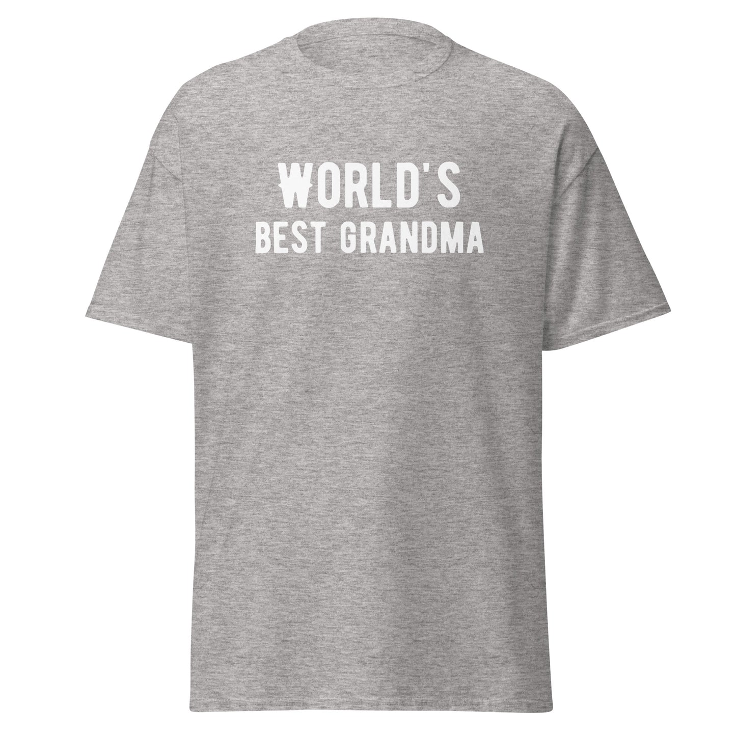 The Worlds Best Grandma T-Shirt by FunnyDripStore comes in cardinal and features bold white lettering—an ideal funny or meme shirt for your favorite grandma.