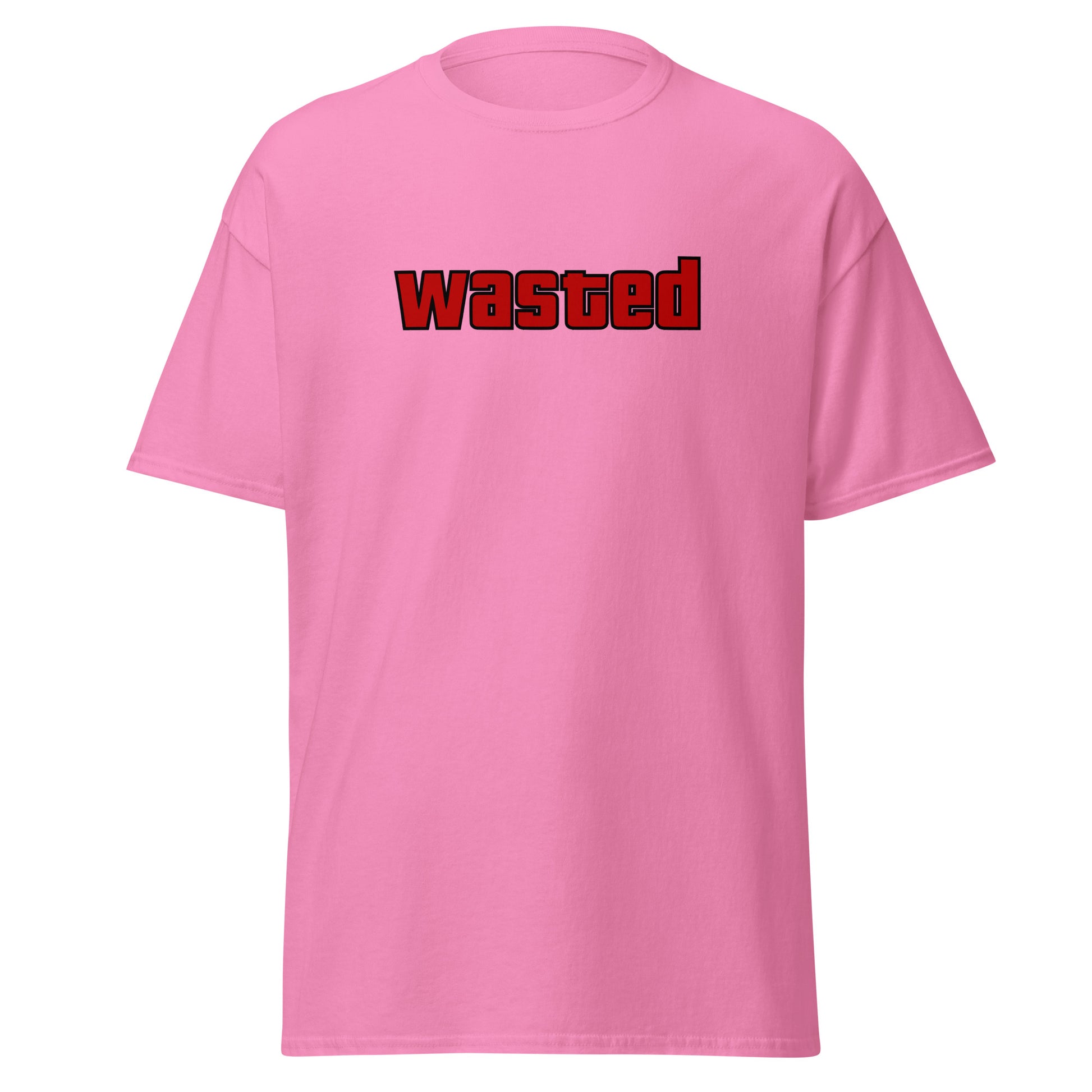 The Wasted T-Shirt by FunnyDripStore is a black tee with wasted in bold, red block letters on the chest—ideal funny merch for statement-making style.