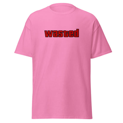 The Wasted T-Shirt by FunnyDripStore is a black tee with wasted in bold, red block letters on the chest—ideal funny merch for statement-making style.