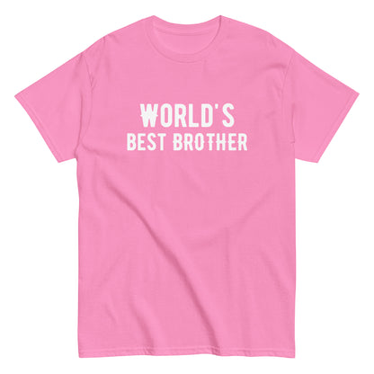 The Worlds Best Brother T-Shirt by FunnyDripStore features the bold phrase in white on a navy shirt—a fun way to show sibling pride.
