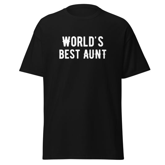 The FunnyDripStore Worlds Best Aunt T-Shirt is a black tee with bold white lettering—ideal for anyone who loves a good meme shirt.