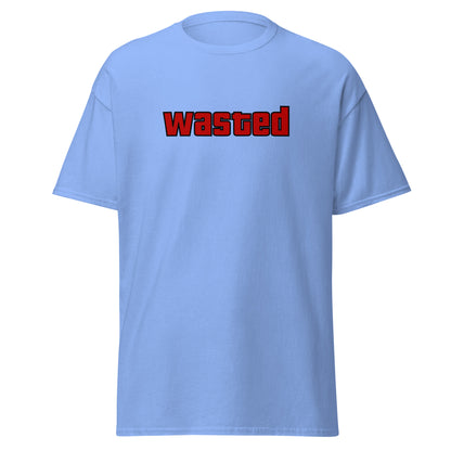 The Wasted T-Shirt by FunnyDripStore is a black tee with wasted in bold, red block letters on the chest—ideal funny merch for statement-making style.