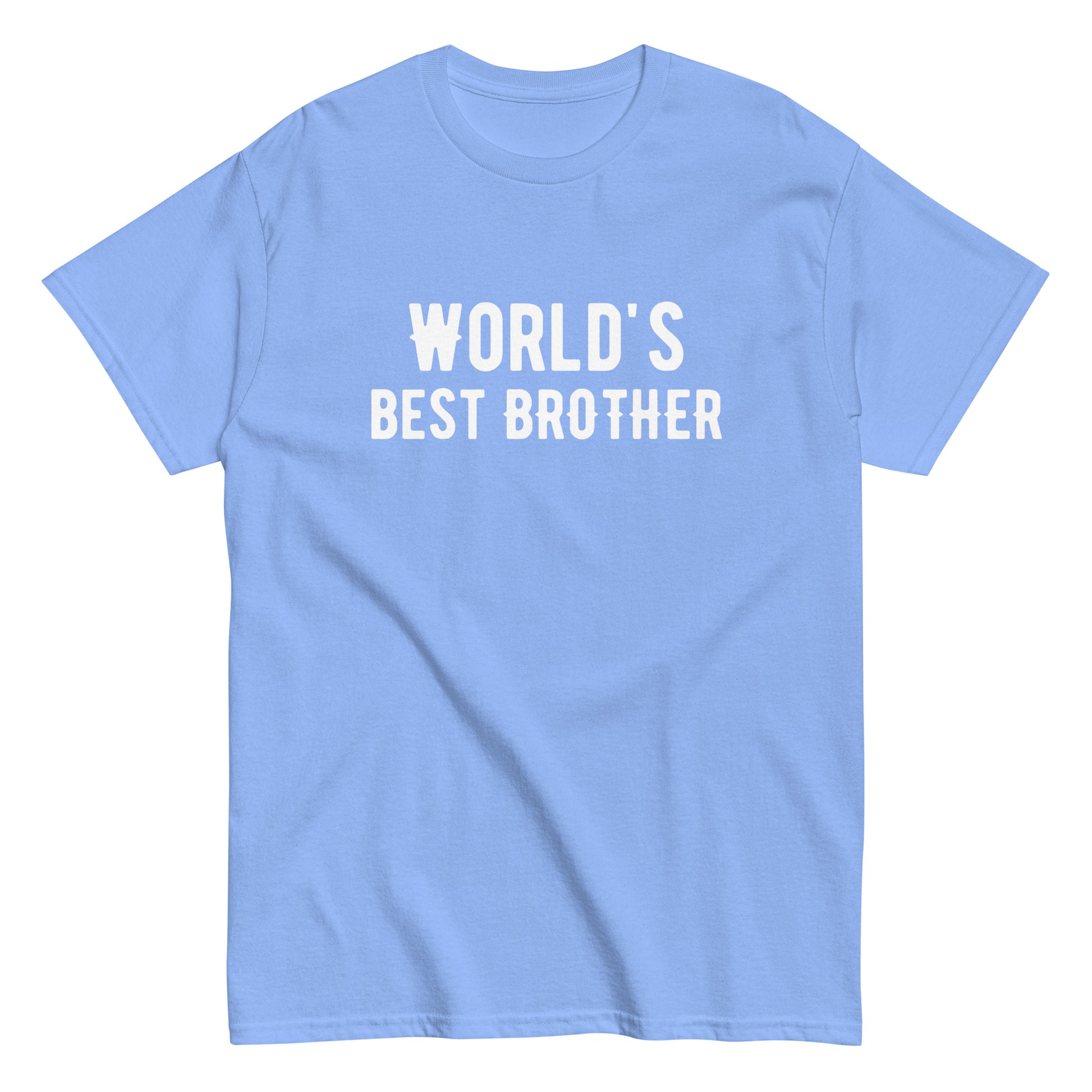 The Worlds Best Brother T-Shirt by FunnyDripStore features the bold phrase in white on a navy shirt—a fun way to show sibling pride.