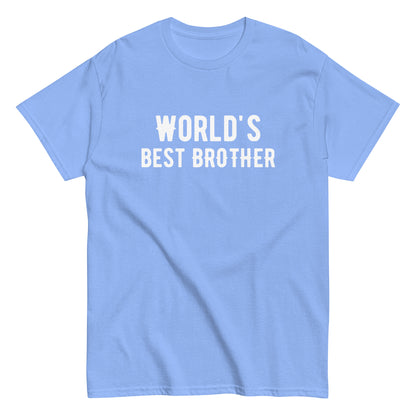 The Worlds Best Brother T-Shirt by FunnyDripStore features the bold phrase in white on a navy shirt—a fun way to show sibling pride.