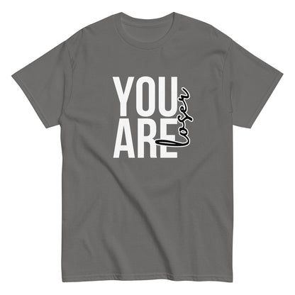 The black “You Are Loser T-Shirt” by FunnyDripStore features bold white YOU ARE text with “loser” in playful cursive overlapping—a cheeky, uplifting take on classic funny tees.