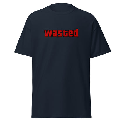 The Wasted T-Shirt by FunnyDripStore is a black tee with wasted in bold, red block letters on the chest—ideal funny merch for statement-making style.