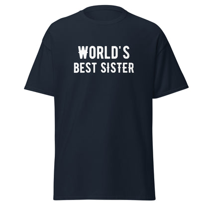 The Worlds Best Sister T-Shirt by FunnyDripStore is a purple tee with bold white text—an ideal funny gift for sisters who love humor.