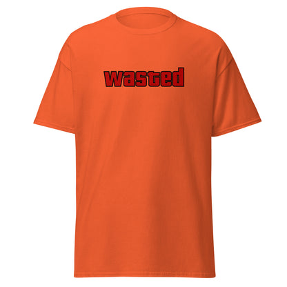 The Wasted T-Shirt by FunnyDripStore is a black tee with wasted in bold, red block letters on the chest—ideal funny merch for statement-making style.