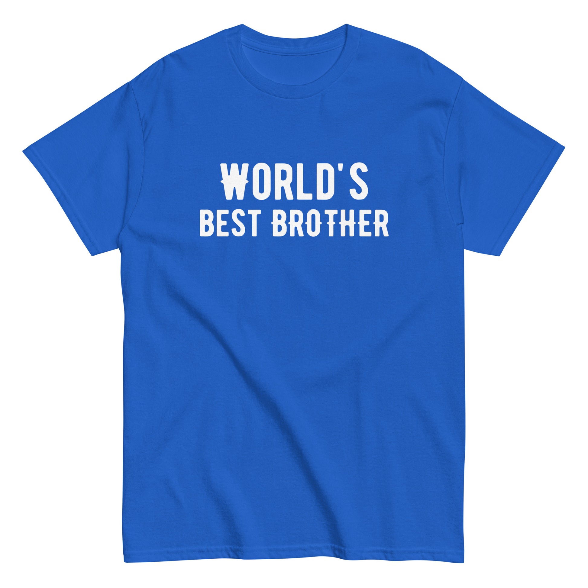 The Worlds Best Brother T-Shirt by FunnyDripStore features the bold phrase in white on a navy shirt—a fun way to show sibling pride.