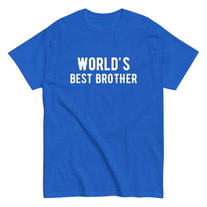 The Worlds Best Brother T-Shirt by FunnyDripStore features the bold phrase in white on a navy shirt—a fun way to show sibling pride.
