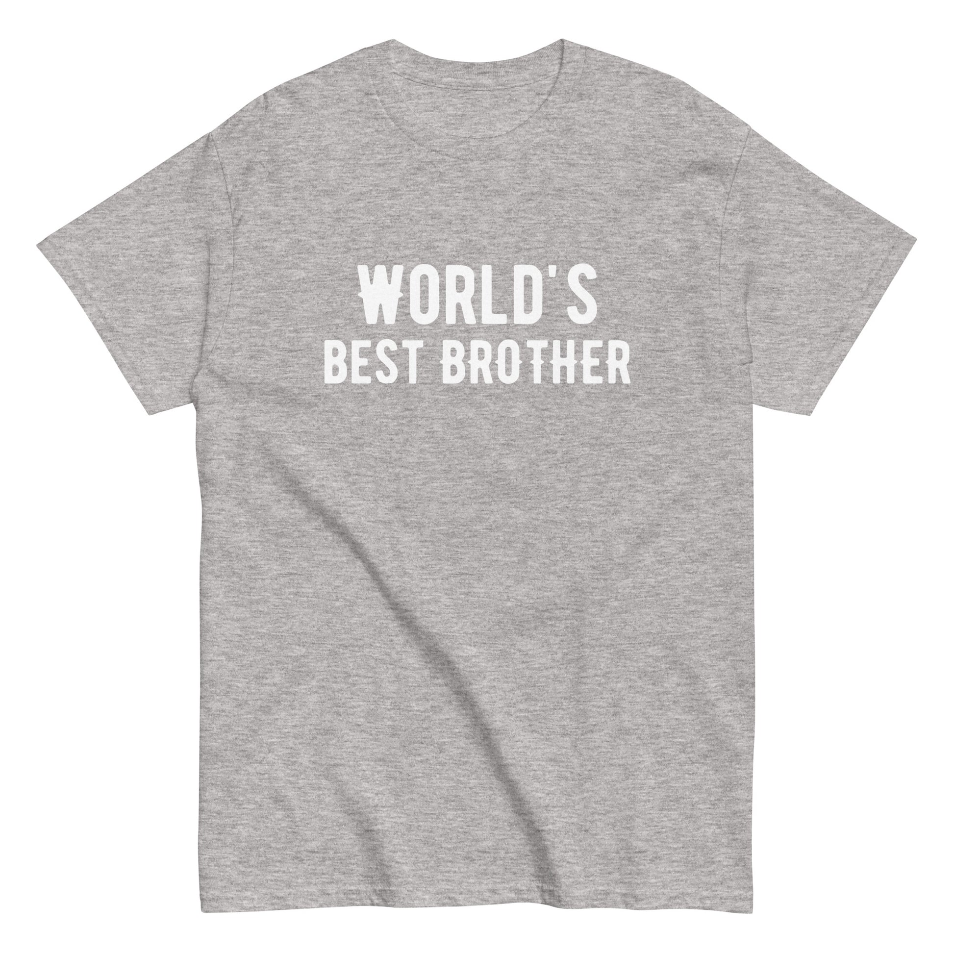 The Worlds Best Brother T-Shirt by FunnyDripStore features the bold phrase in white on a navy shirt—a fun way to show sibling pride.